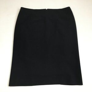THEORY Black Virgin Wool Blend Golca 2 Urban Double Slit Hem Skirt